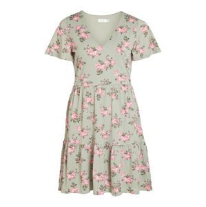 VILA Letné šaty 'Natalie'  zelená / pastelovo zelená / ružová / ružová / biela