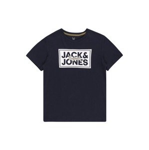 Jack & Jones Junior Tričko  tmavomodrá / biela