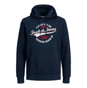 Jack & Jones Plus Mikina  námornícka modrá / červená / biela