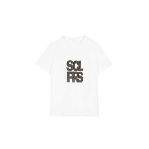 Scalpers T-Shirt  biela / čierna / svetlobéžová