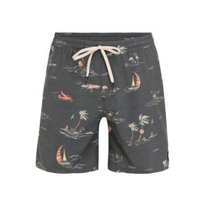 QUIKSILVER Badeshorts 'ISLAND BREEZE'  čierna / koralová / pastelovo oranžová / pastelovo zelená / zelená