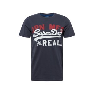 Superdry Tričko  biela / červená / tmavomodrá