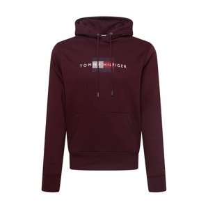 TOMMY HILFIGER Mikina  burgundská / biela / námornícka modrá / ohnivo červená