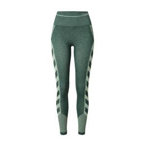 Hummel Športové nohavice 'Vera'  tmavozelená / pastelovo zelená