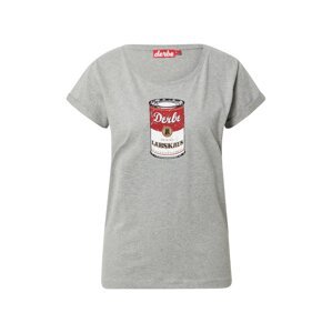 Derbe T-Shirt  sivá melírovaná / červená / biela / čierna