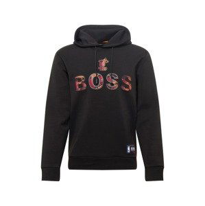 BOSS Casual Mikina  čierna / červená / oranžová / sivá