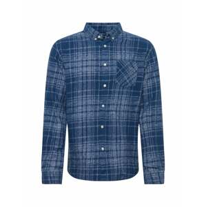 KnowledgeCotton Apparel Košeľa 'Larch'  modrá denim / svetlomodrá