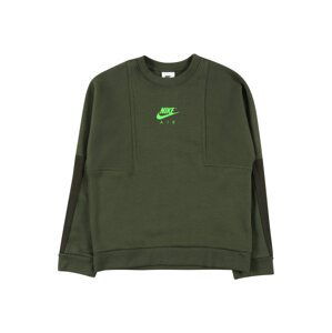 Nike Sportswear Sweatshirt  tmavozelená / neónovo zelená