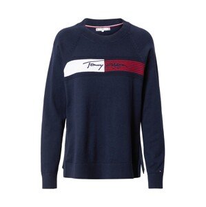 TOMMY HILFIGER Sveter  biela / červená / námornícka modrá