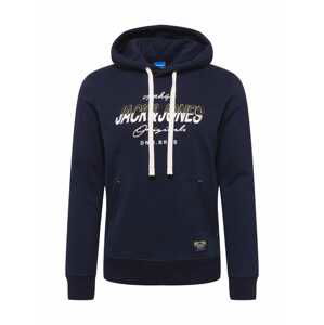 JACK & JONES Mikina 'SPLITS'  námornícka modrá / biela