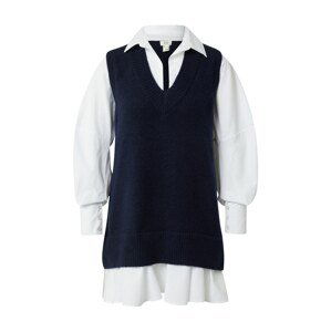 River Island Košeľové šaty 'TABBARD'  námornícka modrá / biela
