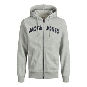 JACK & JONES Tepláková bunda 'Navy'  námornícka modrá / biela