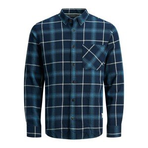 JACK & JONES Košeľa 'Grayson'  modrá / biela / námornícka modrá