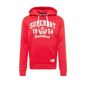 Superdry Mikina  ohnivo červená / biela