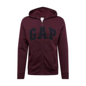 GAP Sweatjacke  vínovo červená / čierna