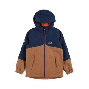 JACK WOLFSKIN Outdoorová bunda 'ICELAND'  hnedá / tmavomodrá / oranžová