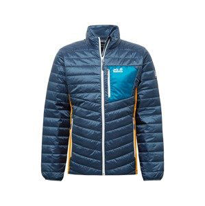 JACK WOLFSKIN Outdoorová bunda 'Routeburn'  modrá / tmavomodrá / oranžová / biela