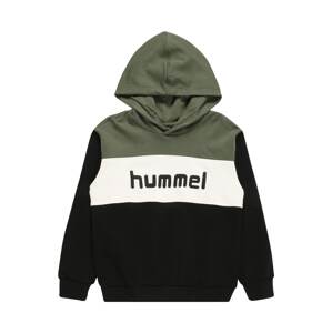 Hummel Sweatshirt 'Morten'  zelená / čierna / biela