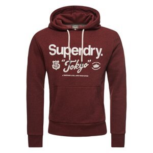 Superdry Mikina  vínovo červená / biela