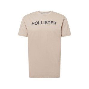 HOLLISTER Tričko  svetlohnedá / čierna