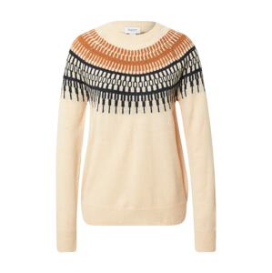 SAINT TROPEZ Pullover 'Irosa'  krémová / tmavomodrá / žltohnedá