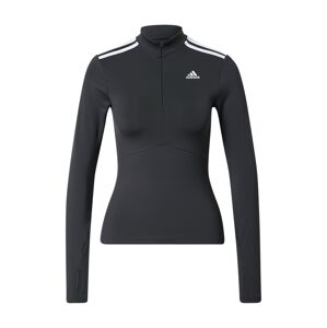 ADIDAS PERFORMANCE Funkčné tričko 'QUARTERZIP'  čierna / biela