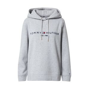 TOMMY HILFIGER Mikina  námornícka modrá / sivá melírovaná / červená / biela