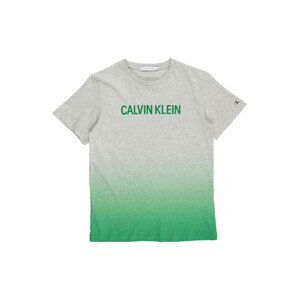 Calvin Klein Jeans Tričko  sivá melírovaná / zelená