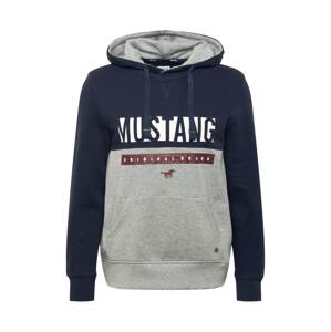 MUSTANG Sweatshirt 'Bennet'  čierna / sivá melírovaná / biela / tmavočervená