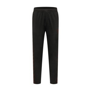 Hummel Športové nohavice  čierna / tmavočervená