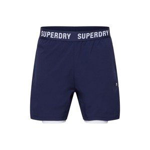 Superdry Športové nohavice  námornícka modrá / čierna / biela