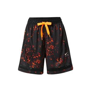 NIKE Športové nohavice 'FLY'  čierna / oranžová / červená