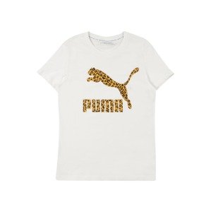 PUMA T-Shirt  biela / zlatá žltá / čierna