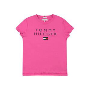 TOMMY HILFIGER Tričko  fuksia / tmavomodrá / biela / ohnivo červená