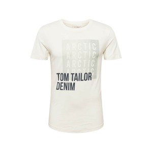 TOM TAILOR DENIM Tričko  pastelovo zelená / námornícka modrá / biela