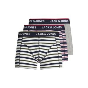 JACK & JONES Boxerky 'Glenn'  sivá / tmavomodrá / červená / biela