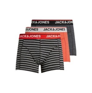 JACK & JONES Boxerky 'Luka'  biela / tmavosivá / čierna / koralová / ohnivo červená