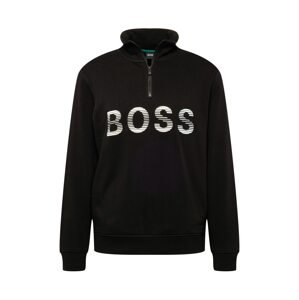 BOSS Casual Mikina 'SAKUL'  čierna / biela