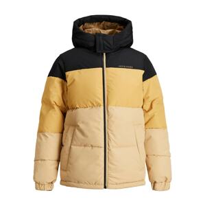 Jack & Jones Junior Zimná bunda 'Zack'  žltá / kapučíno / čierna