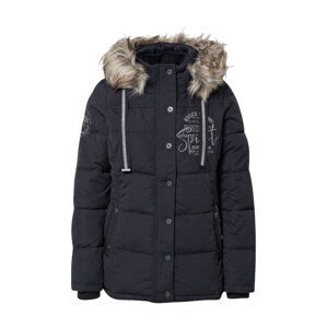 Soccx Zimná bunda  čierna / strieborná