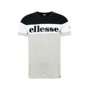 ELLESSE Tričko 'Punto'  sivá melírovaná / biela / čierna