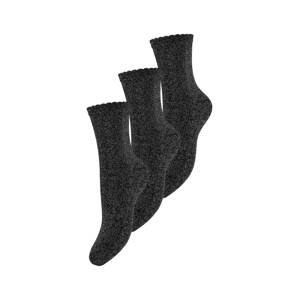 PIECES Ponožky 'Sebby'  čierna / strieborná