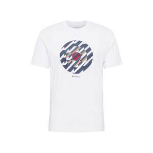 Ben Sherman T-Shirt 'ABSTRACT TARGET'  biela / ružová / svetlohnedá / modrá
