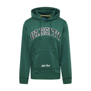 JACK & JONES Mikina 'Varsity'  smaragdová / čierna / biela