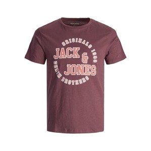 JACK & JONES Tričko 'Aron'  tmavočervená