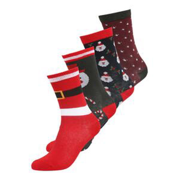 ONLY Ponožky 'Sanne Xmas'  červená / bordová / biela / tmavozelená / tmavomodrá