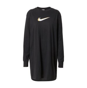 Nike Sportswear Šaty  čierna / biela / zlatá žltá