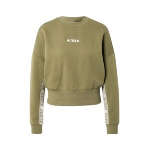 GUESS Sweatshirt 'ABBY'  olivová / biela