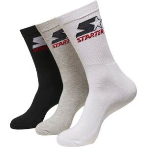 Starter Black Label Ponožky  biela / svetlosivá / čierna / červená