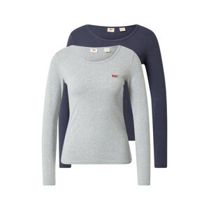 LEVI'S Tričko 'LS 2 PACK TEE MULTI-COLOR'  námornícka modrá / sivá melírovaná / červená / biela